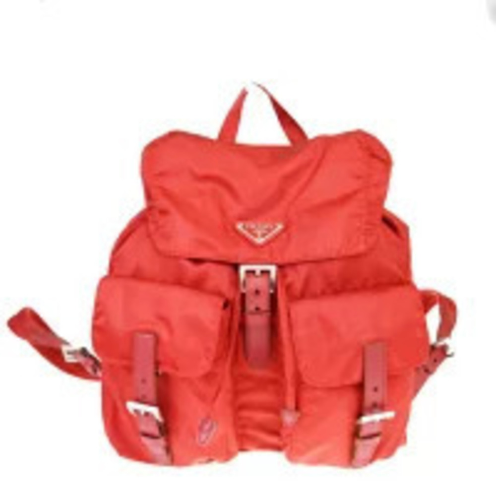 Prada Tessuto drawstring Backpack Daybag Rucksack enameled metal triangle